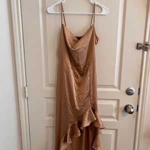 cowl neck high slit maxi dress